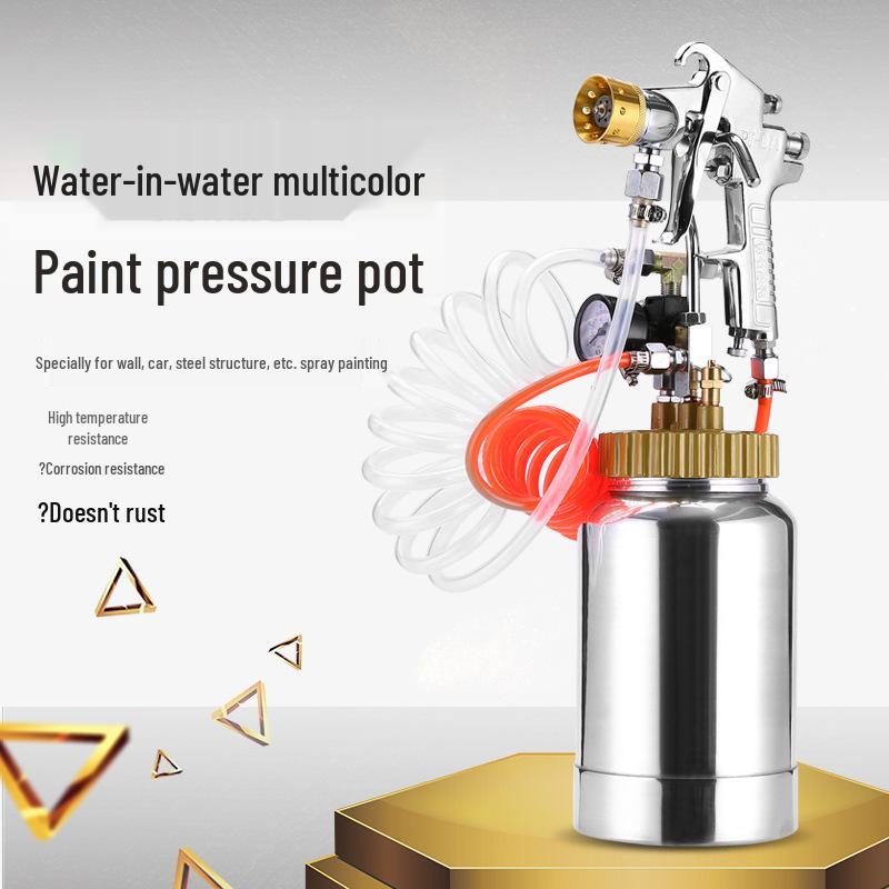 2L/10L Multicolor Latex Paint Spray Gun with Pressure Pot for Marble Imitation