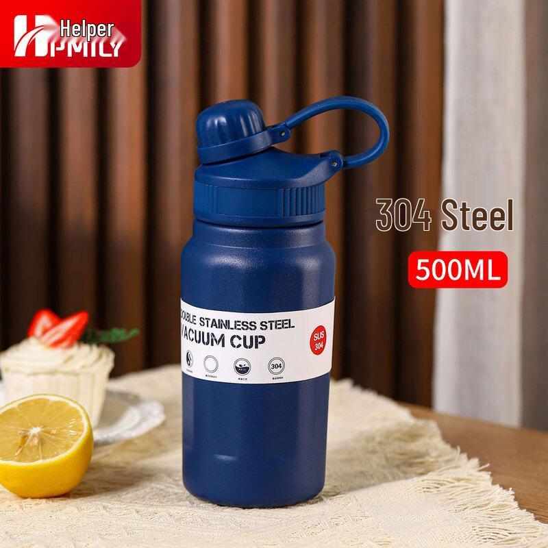 HPMILY 304 Stainless Steel Insulated Straw Water Bottle for Travel & Sports