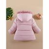 Children Autumn Winter Thick Cotton Coat Kids Girls Warm Pearls Jacket Plush Collar Hooded Windproof Outwear