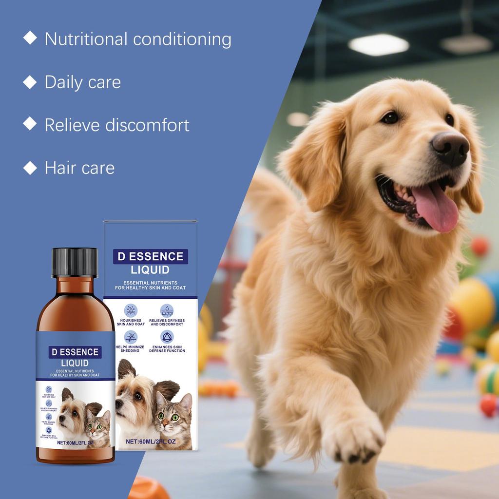 Pet Hair Care Liquid Provides Care For Cat And Dog Hair And Skin, Ensuring The Health Of Pet Hair And Making It Shiny And Lustrous,60ML