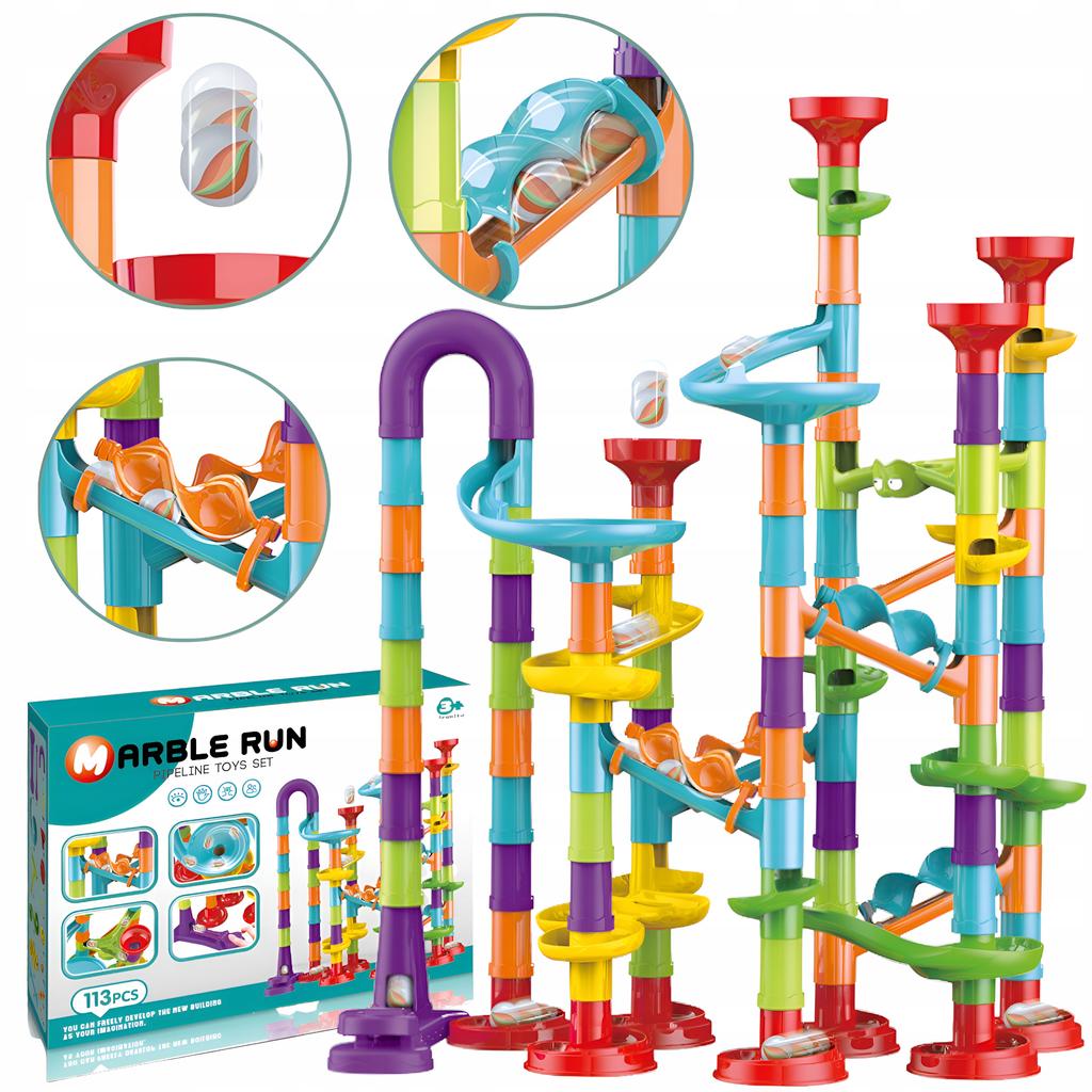 Ball Track Ball Run Slide Launcher for Balls Construction Blocks 113 Pcs