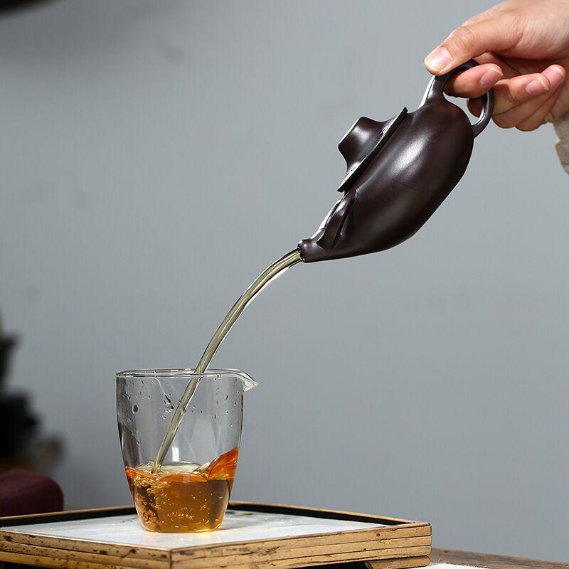 Teapot Purple Clay Teapot Handmade Raw Ore Purple Clay Bullish Teapot Kungfu Tea Set 260ml