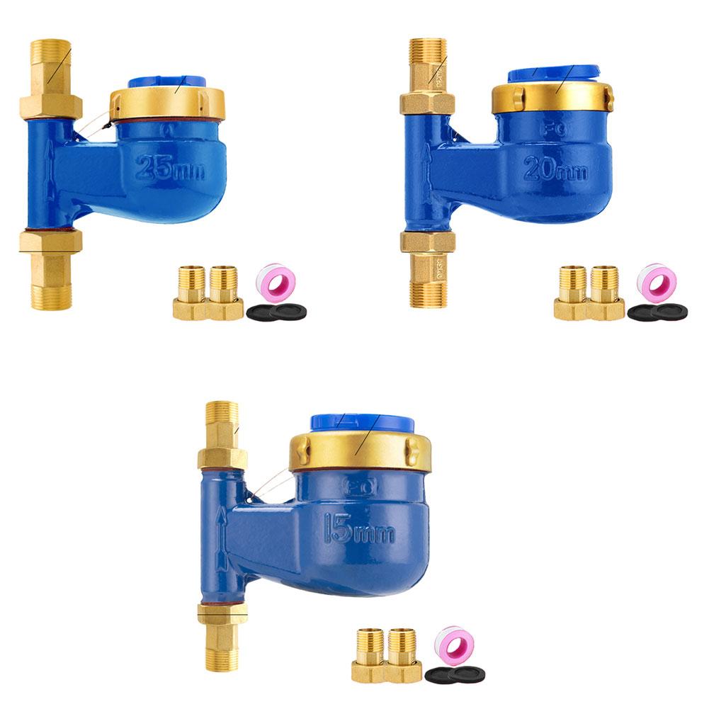 Water Meter Vertical Type with Copper Cover and Connection for Easy Installation Accurate Water Measurement DN15 DN20 DN25 Sizes