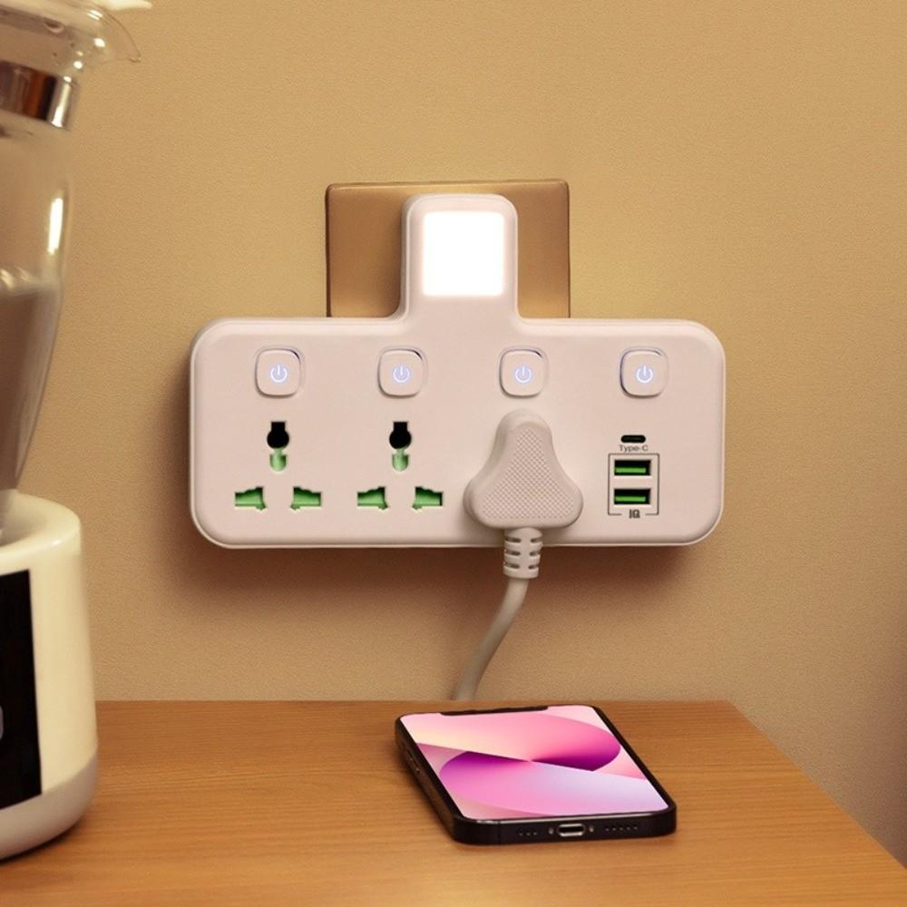 Light Indicator AC Power Strip Durable Wall Mounted Socket  Home Office