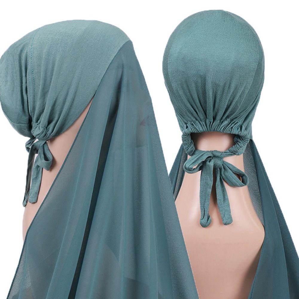 175*70cm Muslim Instant Hijab Chiffon Stretch Hijab Cover Comfortable Head Scarf  Cultural Wear