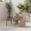 Vidaxl 3-Cz. Gartenmöbel-Set mit Kissen, PE-Rattan, Beige