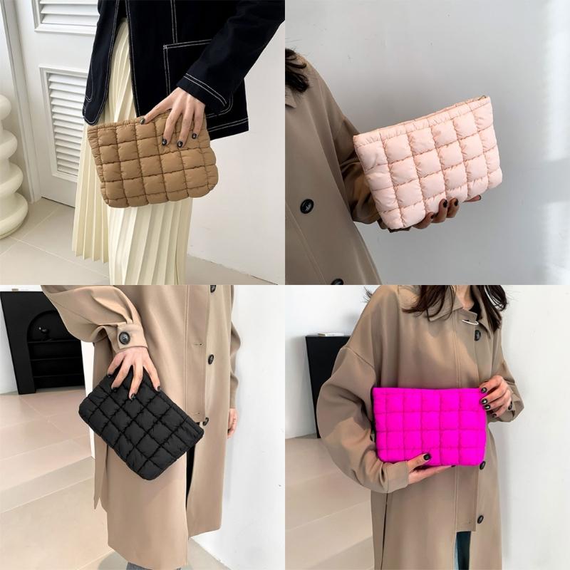 Stylish Pleated Handbag And Cosmetic Pouch For Women Practical Makeup Bag Suitable For Parties And Everyday Use