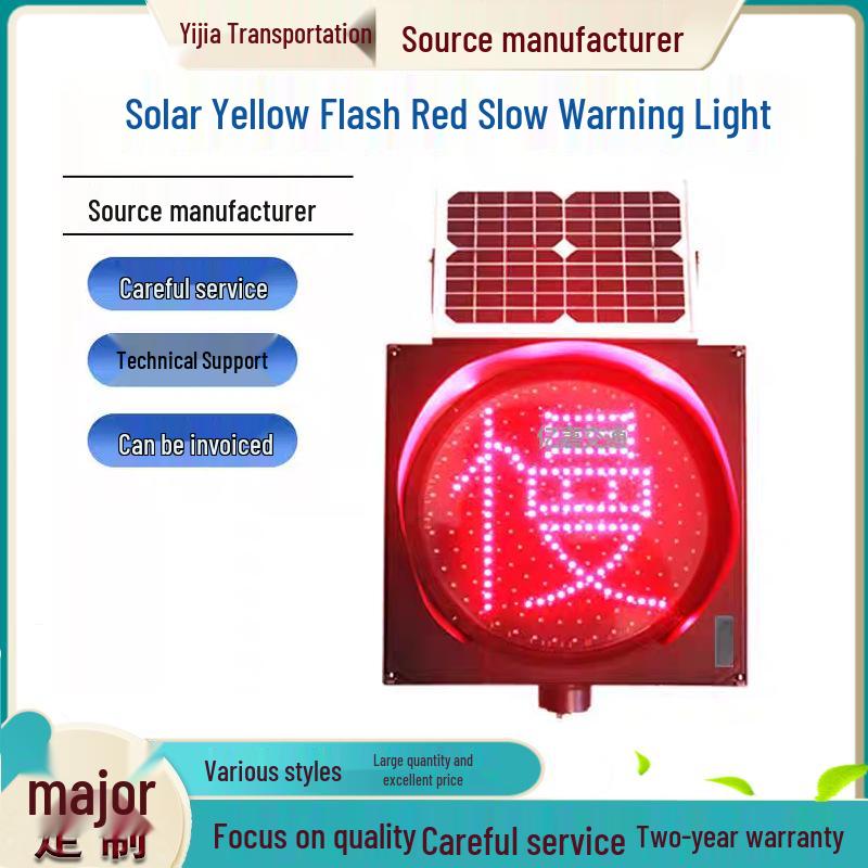 Type 400 LED Solar Flashing Light: Yellow and Red Warning Light for School Intersections