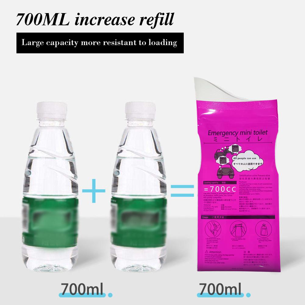 6/1PCS 700ml car urinal portable urine collector man outdoor portable urine bag female urinal Camping Emergency Easy urinal