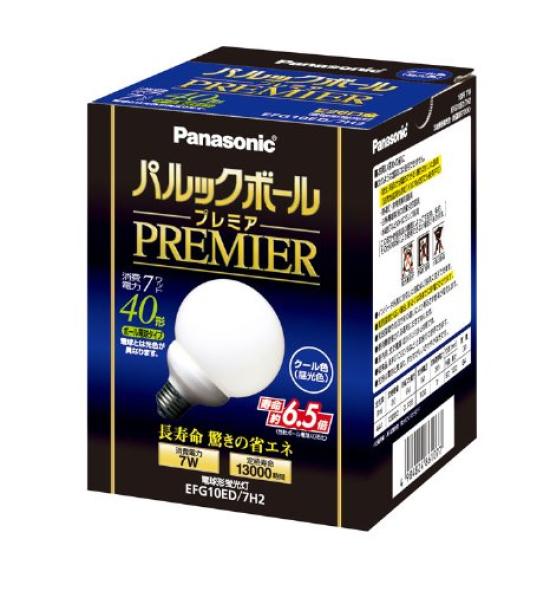 

Panasonic Parlook Ball Premier G10 Type Light Bulb 40 Type Cool Color EFG10ED7H2 Base Diameter 26mm