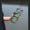 Tyeso Portable Double-layer Insulated Cup Outdoor Hike Large Capacity Sport Water Bottle Car Coffee Cup with Handle and Straw