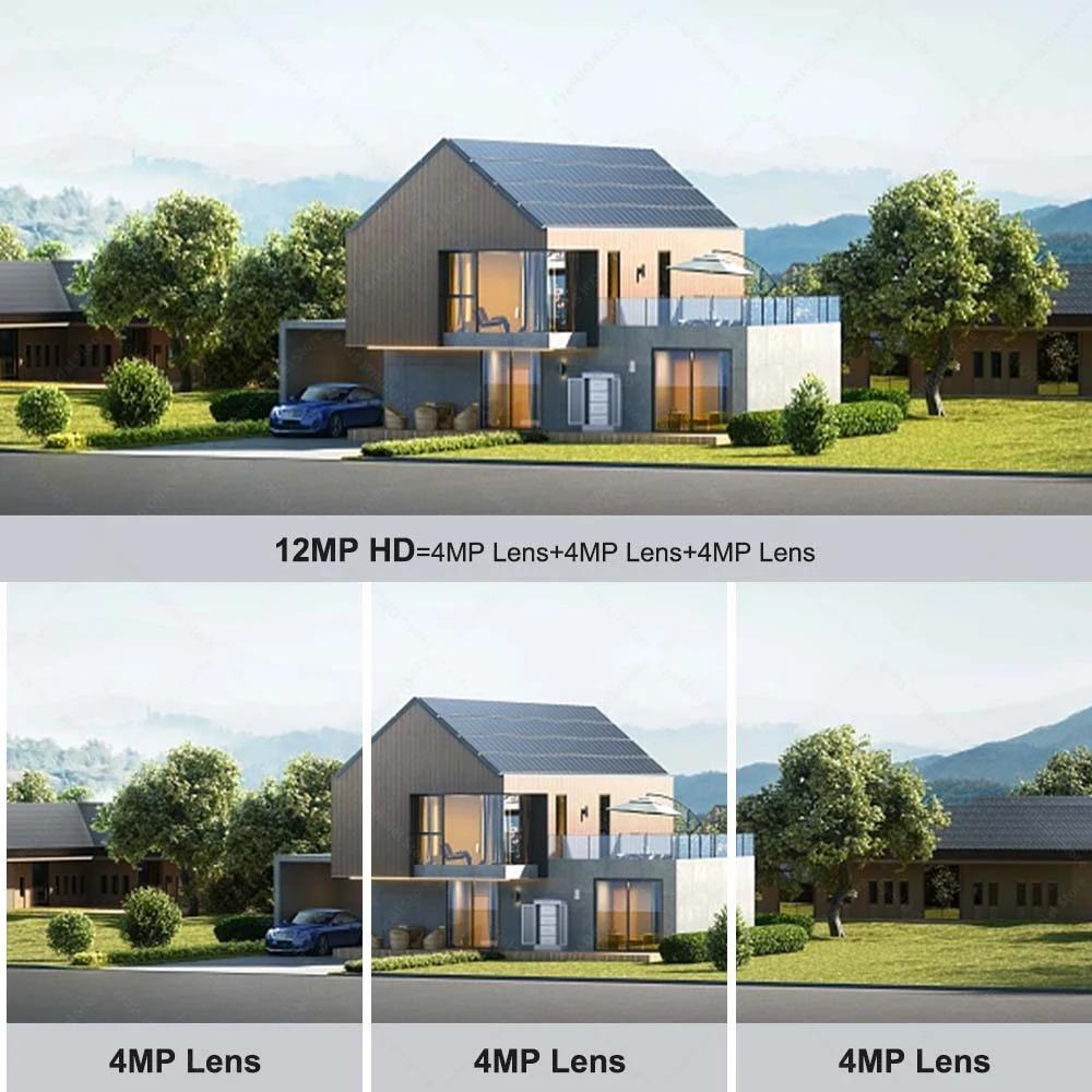6K 12MP WiFi Venkovní 10x Zoom Tříobjektivová PTZ Video Dohled Ochrana Zabezpečení 4K IP Kamera Chytrá Bezdrátová CCTV Kamera