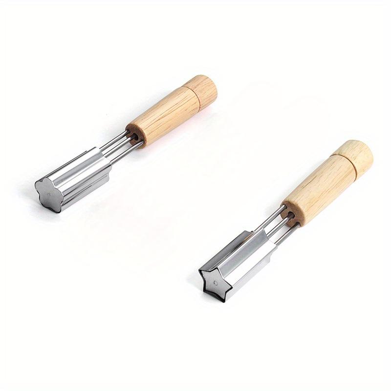 

Набор формочек для овощерезки, сделай сам, с деревянной ручкой, форма для нарезки фруктов, форма для печенья, используется для обработки продуктов и фруктов, выпечки Style B 2pcs