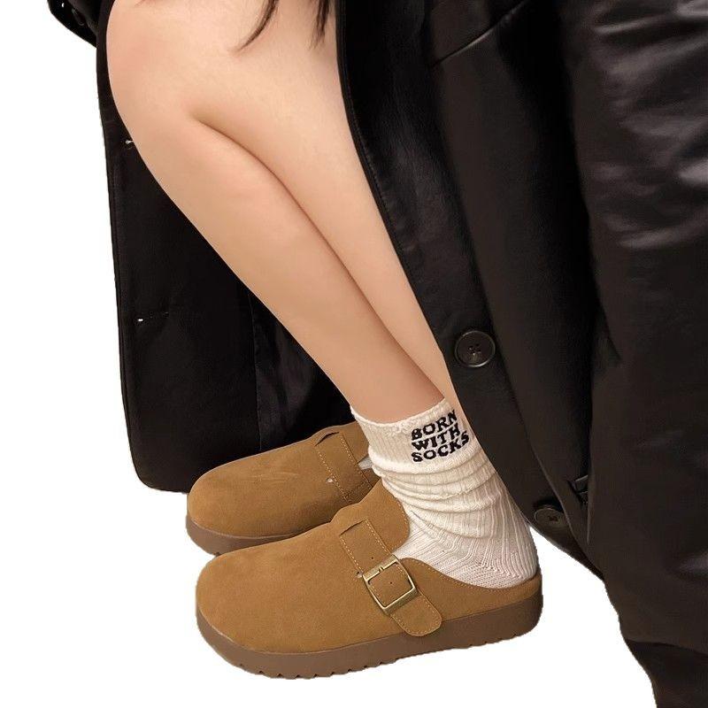 Baotou half slippers women wear new retro casual thick-bottomed lazy one-pedal slippers