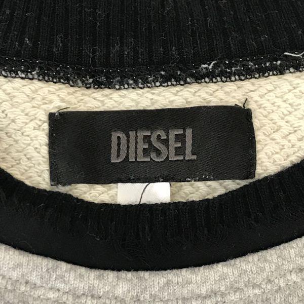 DIESEL Long Sleeve Pullover Sweatshirt Trainer Men's XXS Gray(USED)