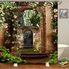 3D European Rural Town Flowers landscape Printing Bathroom Waterproof Shower Curtain Polyester Curtain Home Decoration Curtain