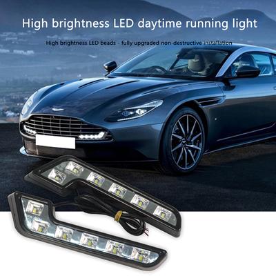 2Pcs Daytime Running 12V 6 Led Lights L Shaped Driving Lamp Daytime Running Fog Light Waterproof Car Led Lamp Replacement