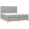 Box Spring Bed with Mattress Light Grey 160 X 200 Cm Fabric