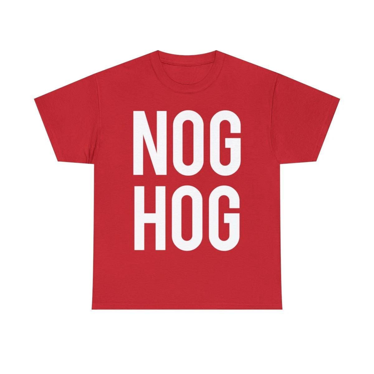 Nog Hog Funny Eggnog Graphic Tee Shirt S