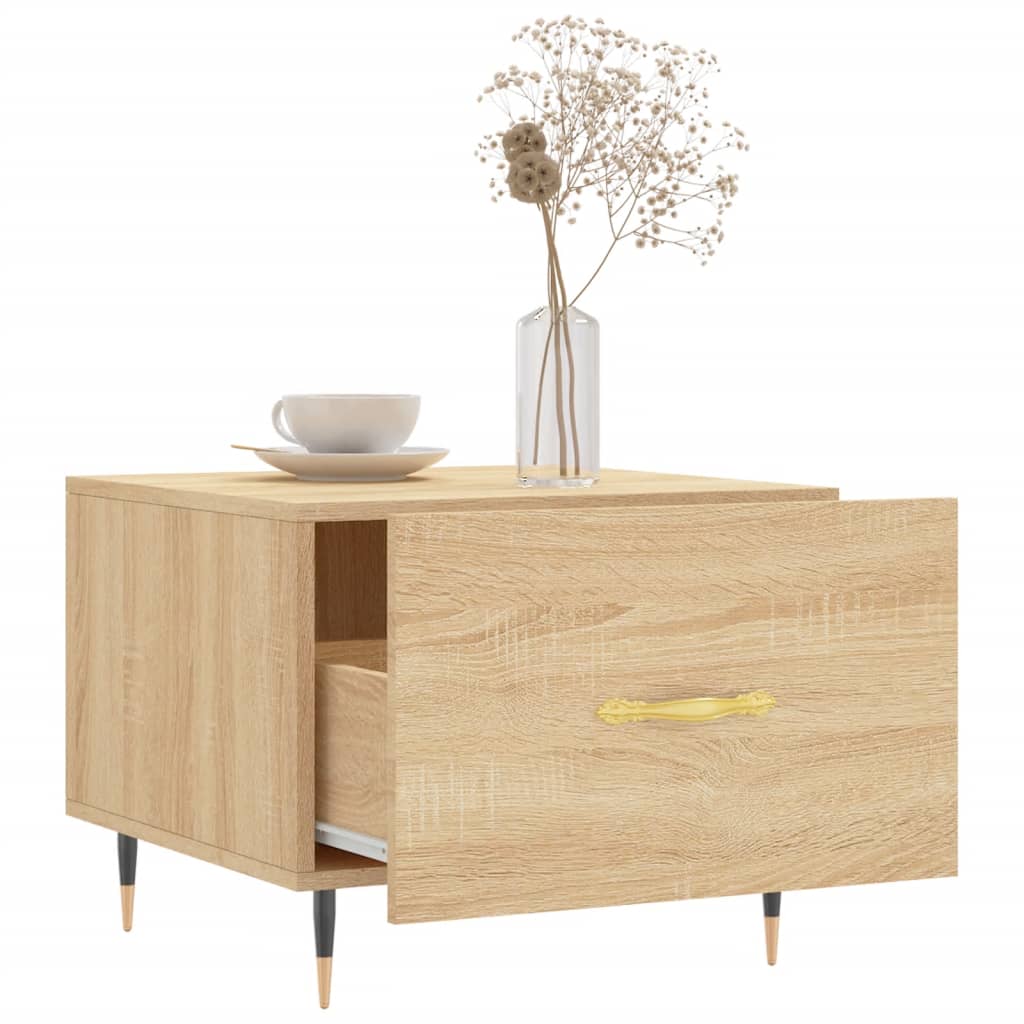  Coffee Tables, 2 Pcs, Sonoma Oak, 50x50x40 Cm