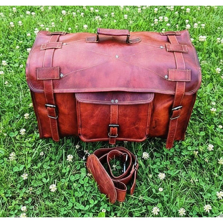 Leather Duffle Bag, Handmade Leather Weekender, Gym Bag Men, Vacation Duffel Bag, Travel Bag, Overnight Bag, Leather Flap Holdall