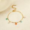 GEMCHIC Women's Colorful Flower Beaded Chain Bracelet Stainless Steel Fashion Jewelry
