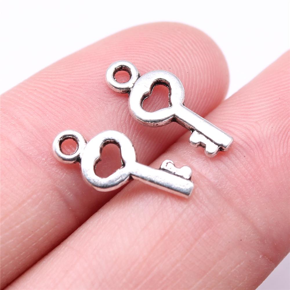 40pcs Cute Small Key Charms For Jewelry Making DIY Crafts Making Findings Handmade Tibetan Jewelry