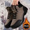 Men's Shoes Winter Thick and Cotton Mid High Top Casual Sports Shoes Warm Outdoor Shoes Lightweight and Non Slip Dad Shoes Walking Shoes