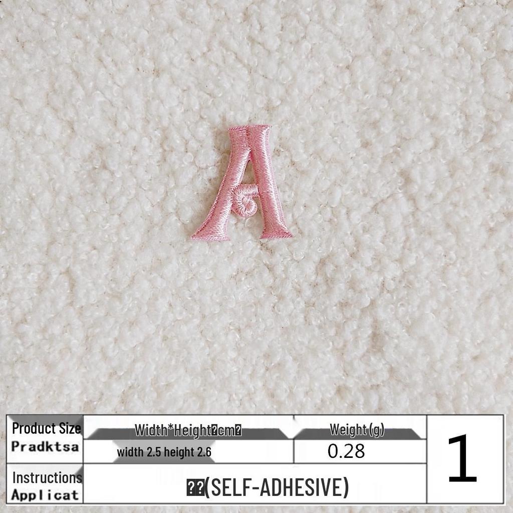 Pink English Letter Embroidery Patch for DIY Clothing
