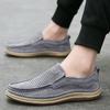 FashionGenuine Leather Men Shoes Casual Luxury Brand Slip On Summer Designer Loafers Men Moccasins Breathable Gray Men Driving Shoes