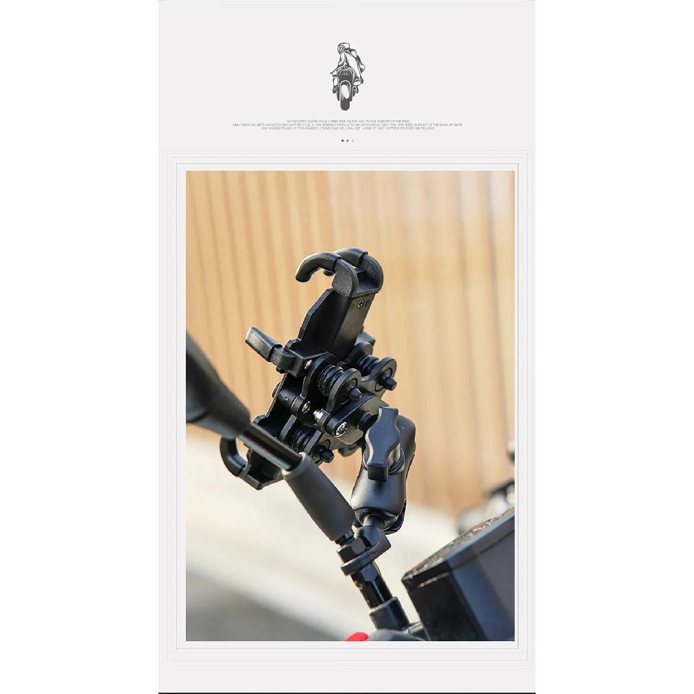 Moto Motorcycle Phone Mount Handlebar Holder Shockproof GPS Bracket Motorbike Scooter Universal Anti-vibration Smartphone Clamp