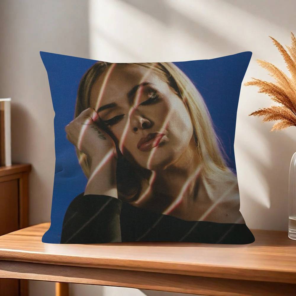 Singer Adele Black Pillow Covers Cartoon Sofa Decorative Home Doublesided Printing Short Plush Cute Cushion Cover
