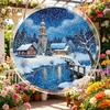 2D Flat - 1 Set/83pcs 18.8Cm Acrylic Jigsaw 2D Flat, Winter Snowscape Town Jigsaw Puzzle Suitable for Home & Garden Decor - Bohemian European Church A
