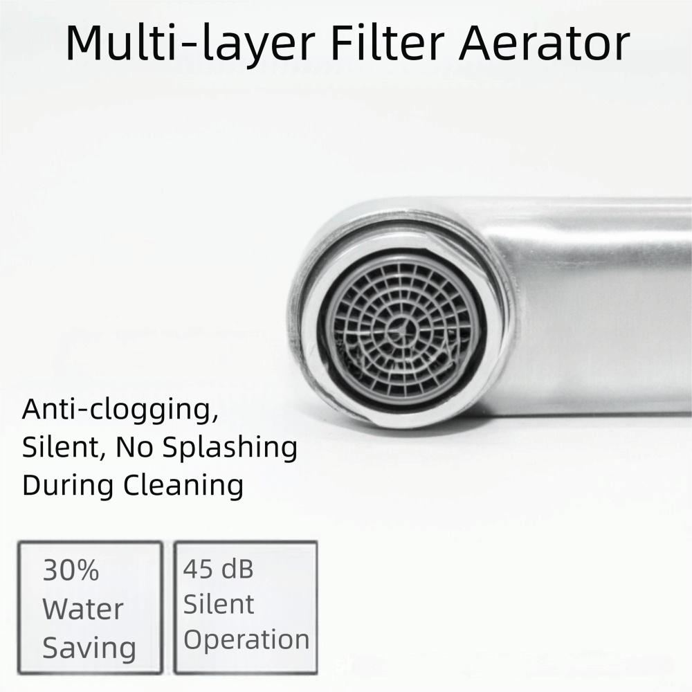 180° Rotation Wall Mount Sink Tap Non-slip Handle Rustproof Kitchen Faucet Lengthened Outlet Easy Installation