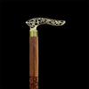 91.44 cm Victorian Flower Engraved Walking Stick, Royal Head Handle Special Carving Design Walking Stick, Brass Wooden Cane