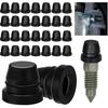18PCS Black Brake Dust Cover, Rubber Dust Stem Cover, Grease Fitting Caps, Brake Caliper Bleeder Cap, Brake Bleeder Screw Cap, Rubber Dusts Covers
