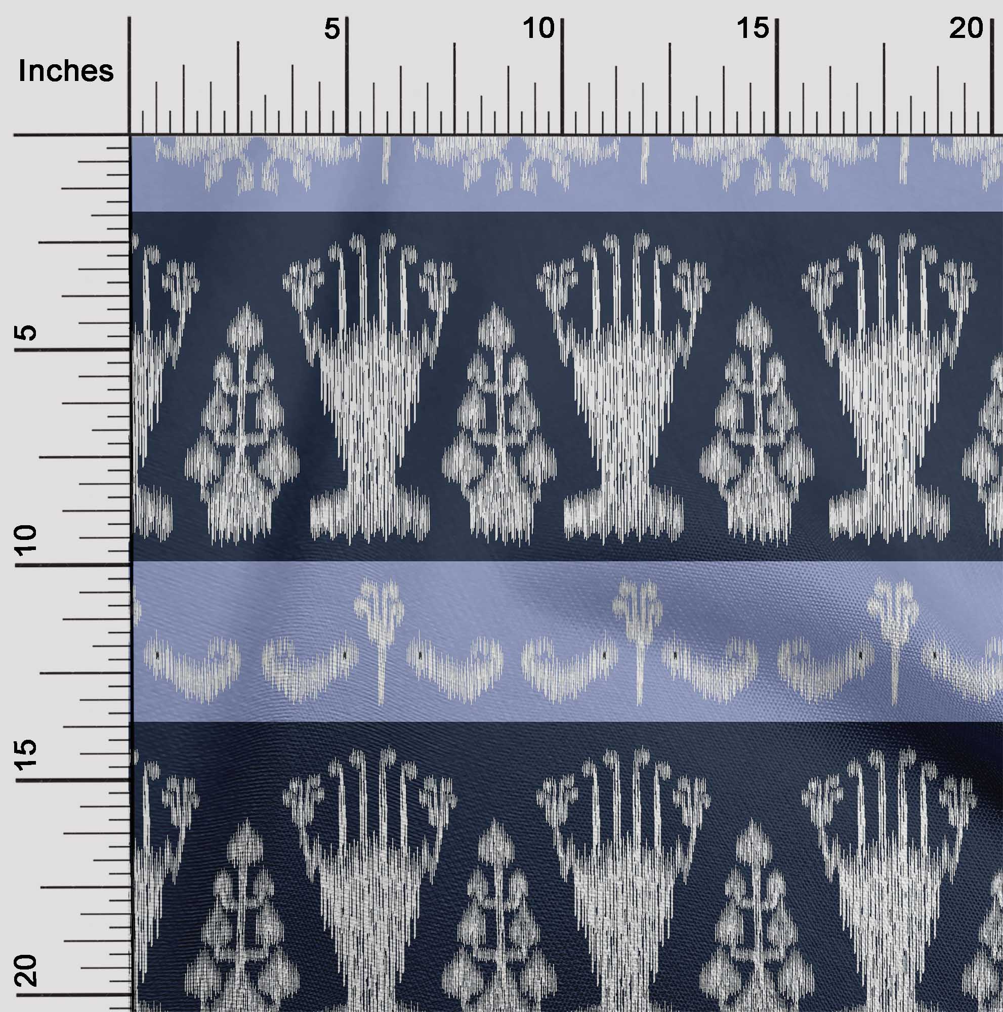 

oneOone Cotton Flex Fabric Ethnic Ikat Decor Fabric Printed BTY 40 Inch Wide 42 Inch Wide - Viscose Chiffon синій