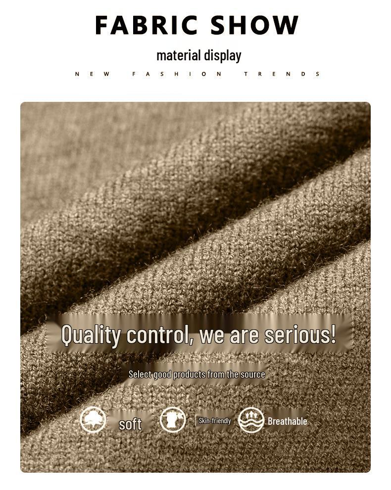 Men's High Neck Wool Sweater - Warm, Versatile Knitwear for Autumn & Winter