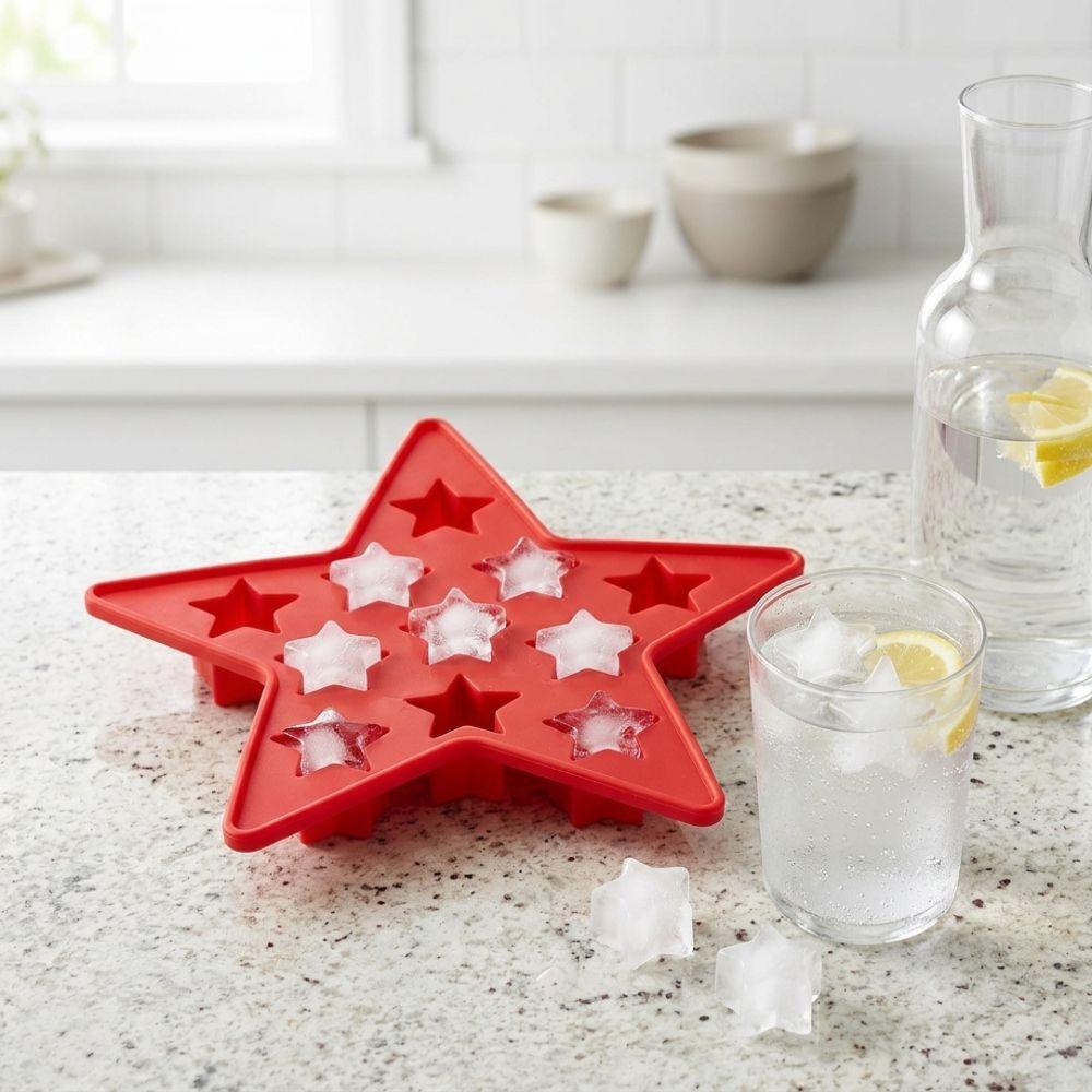 Five Star Shaped Ice Maker Tool Silicone Pentagram Ice Tray Durable Freeze Mold Maker  Party
