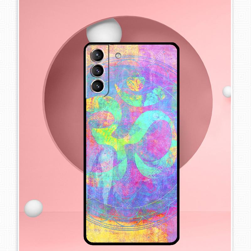 Aum Om Yoga Symbol Fitness Gym Hülle für Samsung Galaxy S24 S23 S22 Ultra Note 10 Plus Note 20 S9 S10 S20 S21 FE Rückseite