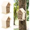 2PCS Wooden Bee House, Wood Bee Room Shelter, Wooden Hotel, Lovely Outdoor Bee Home, Garden Decoration for Outdoors Attracts Bee Pollinators