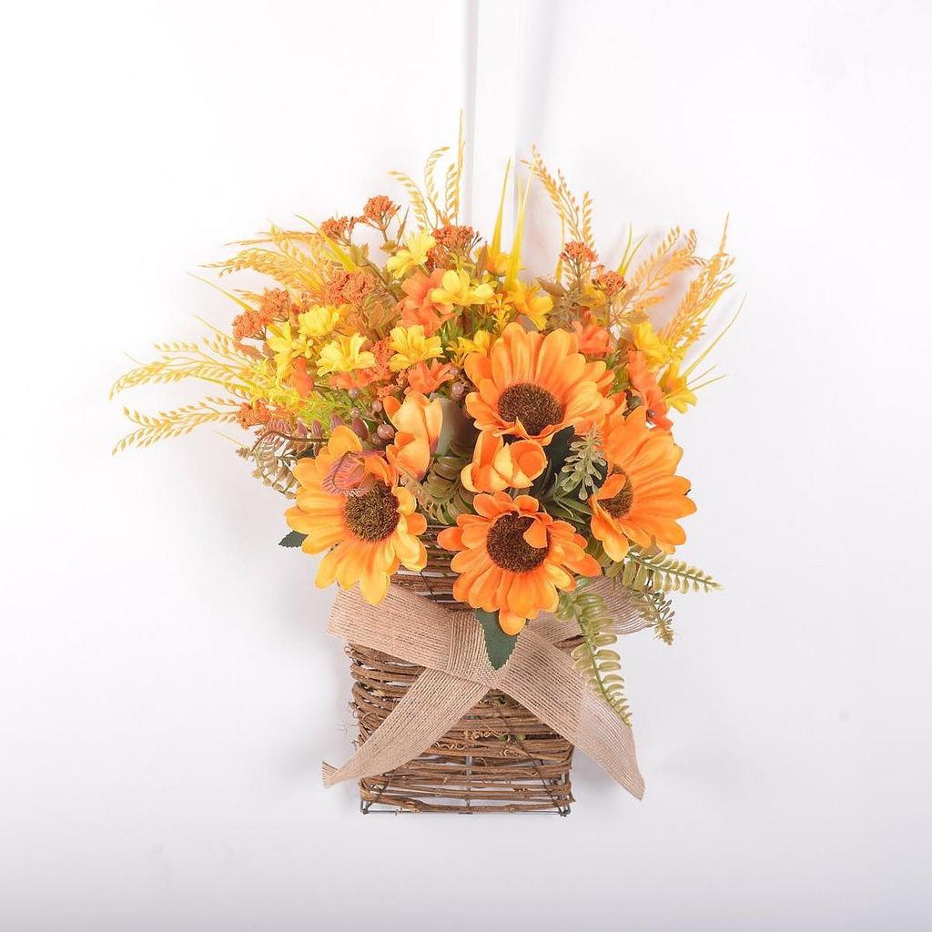 Door Hanger Basket Flower Basket for Front Door Floral Arrangement Multifunctional Decoration Ornament for Holiday Farmhouse