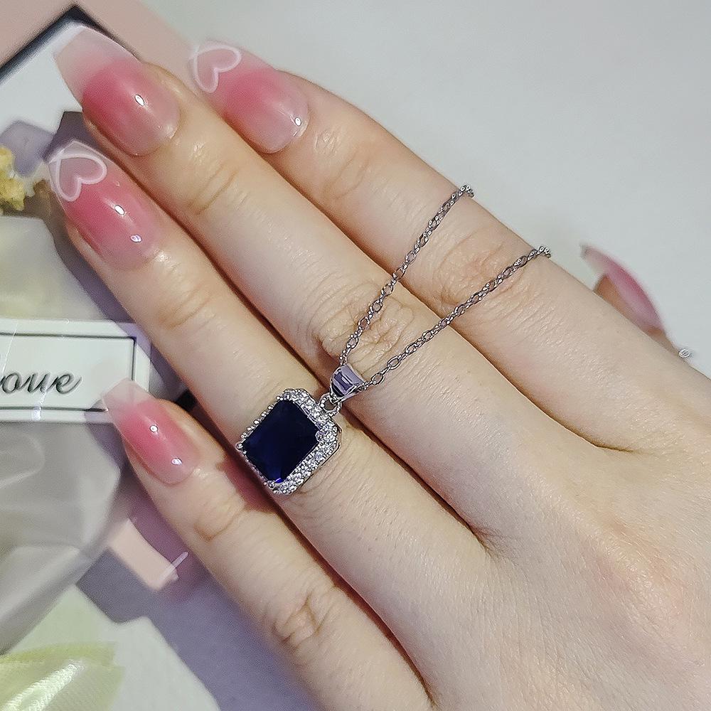 Blue Geometric Design Jewelry Set for Women - Two Pieces, Exquisite and Unique