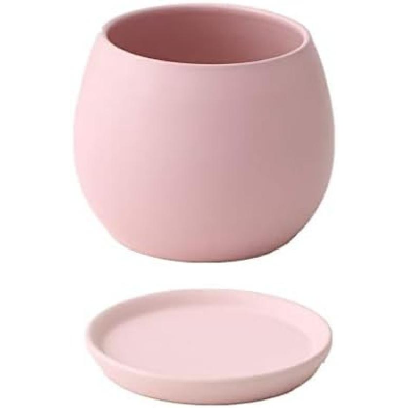 

Flower Container – Nordic Flower Pots, Round Ceramics Flower Pot Indoor Balcony Living Room Flower Pot Colorful Decorative Tray Plant Pots 13.5*13.5*13.5CM рожевий