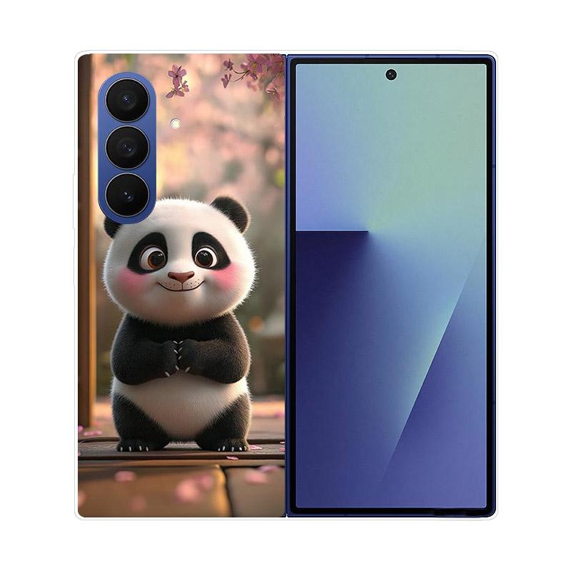 Luxury Transparent Hard PC Folding Phone Case For Samsung Galaxy Z Fold 7 6 5 4 ZFold 3 Fold7 Cases Fashion Painting Clear Cover