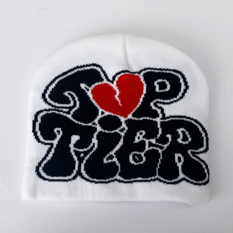 Autumn and winter pullover jacquard hat multi-color letter male and female adult wool knitted hat