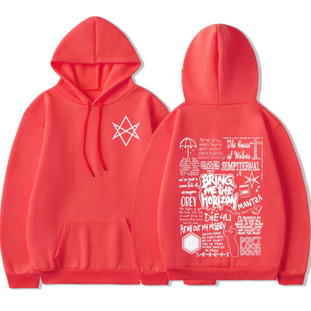BringMe TheHorizon Hoodies BMTH Heavy Metal Rock Band Sweatshirts Men Women Oversized Casual Vintage Pullovers Jacket Streetwear
