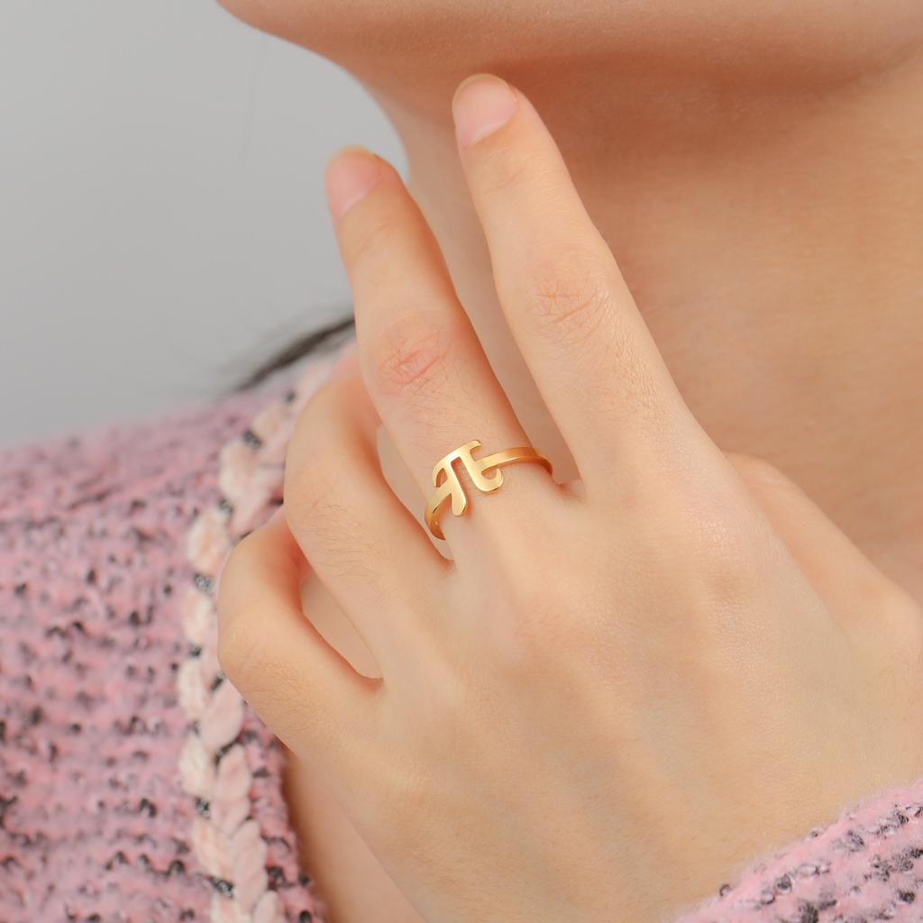 Greek Symbol Geometric Rings for Women Math Lovers Stainless Steel Mathematics Geometry Rings Jewelry Party Gifts