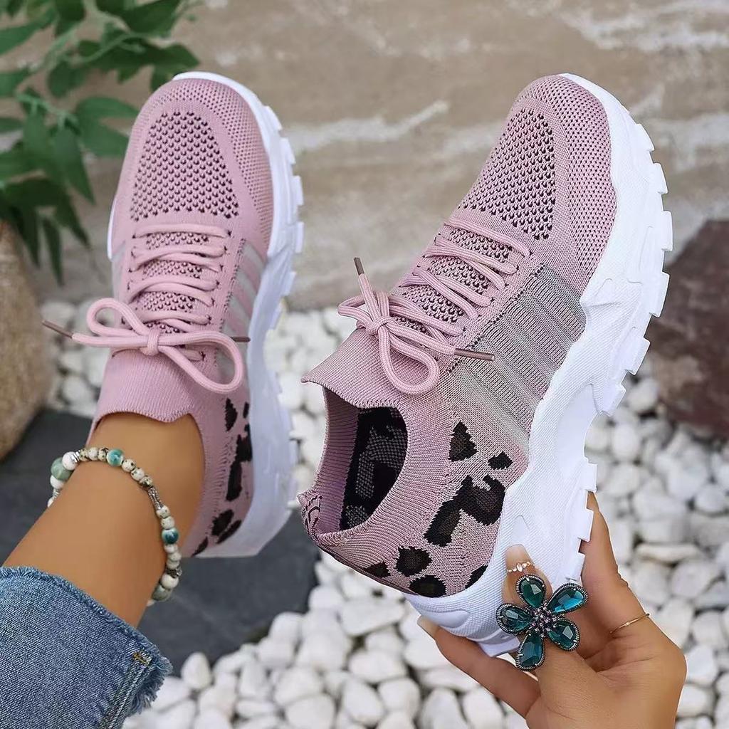 Women's Mesh Knitted Sneakers Summer Designer Breathable Increased Casual Sneakers Lightweight Woman Platform Walking Shoes