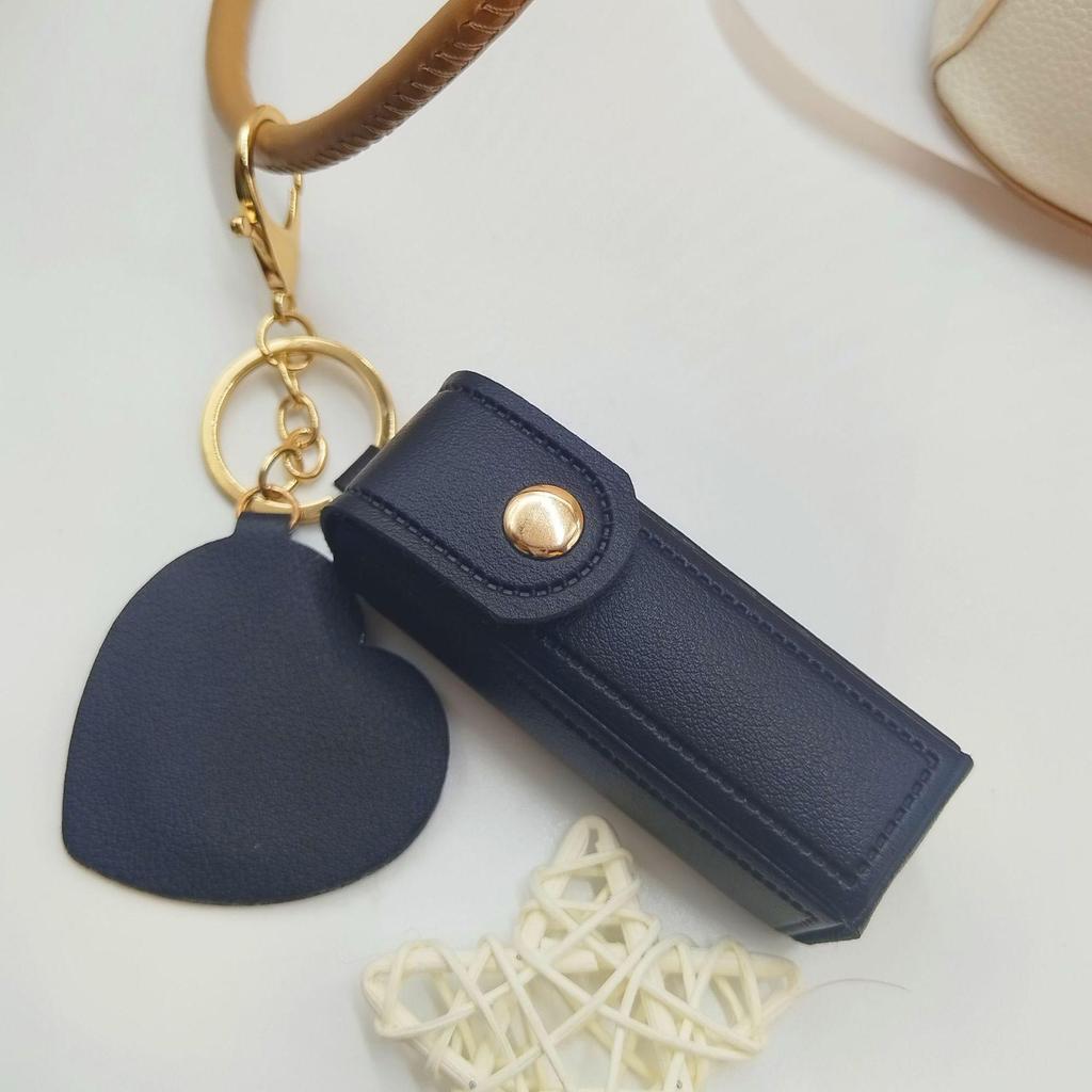 Heart-Shaped Red Leather Mini Bag with Makeup Mirror & Lipstick Charm for Girls